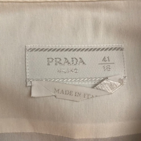 Prada Men’s Stretch Poplin Shirt size 41 Neck 16 - Picture 3 of 11